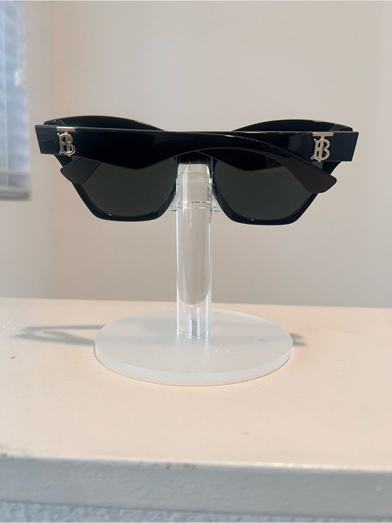 Burberry Glossy Black Cat-Eye Sunglasses with Dark Lenses